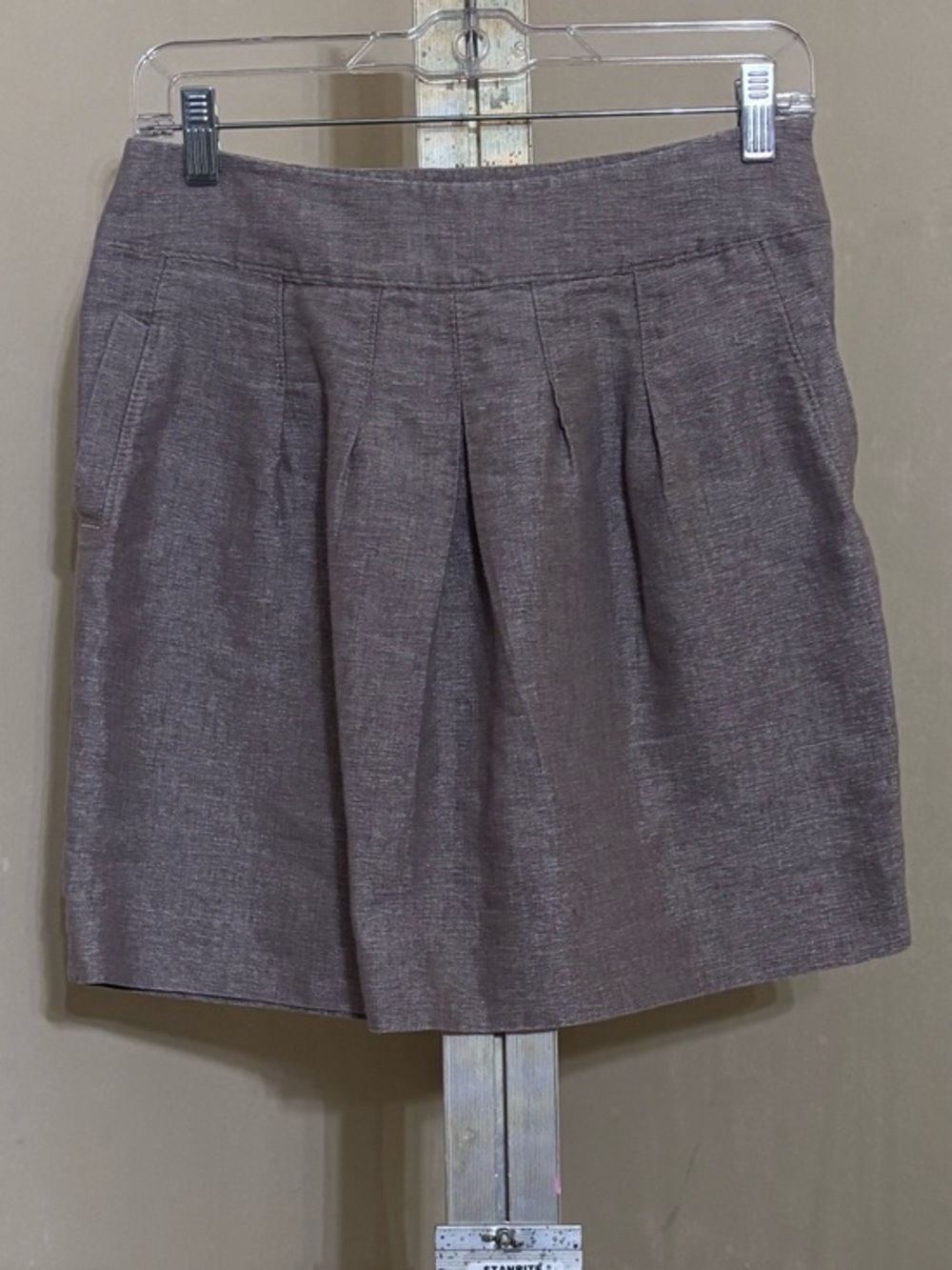 Ann Taylor Brown Pleated A-Line Skirt